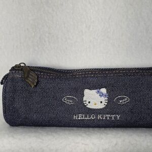 Vintage 2003 Sanrio Smiles Hello Kitty Angel Denim Pencil Case Y2K Heisei RARE!